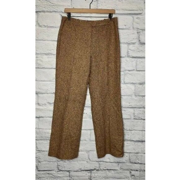 ANN Taylor Loft Womens Dress Career Pants Brown Lined Wool Blend 10 - Picture 2 of 7